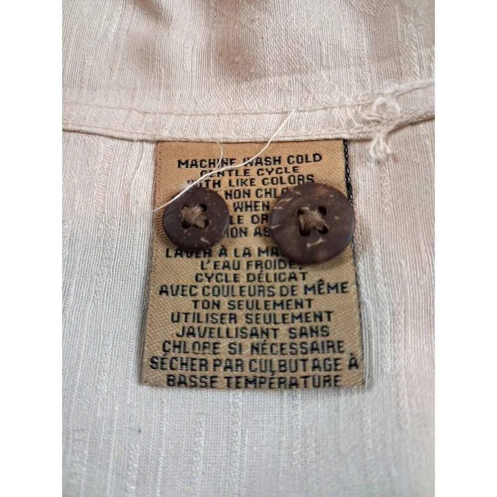 Havana Jack’s 100% Silk Hawaiian Shirt XL Beige Aloha Camp Button Front Vintage - Picture 7 of 13